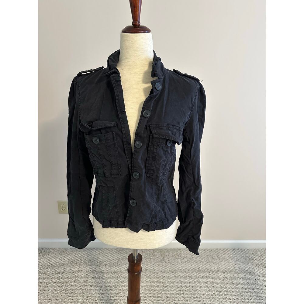 Paige jacket shirt shacket button down ladies size medium in black